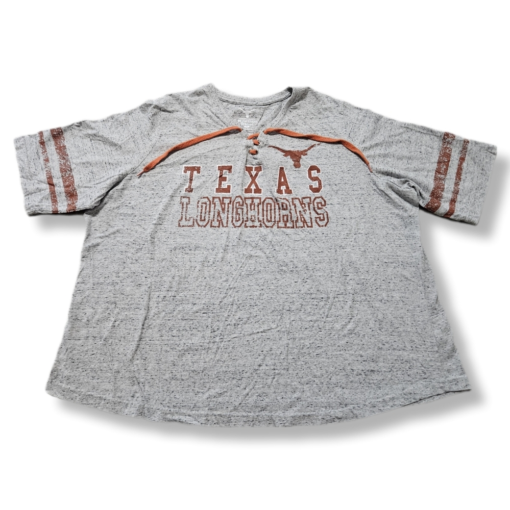 Womens 4XL Authentic Apparel Texas Longhorns 1/4 Tie Up Shirt